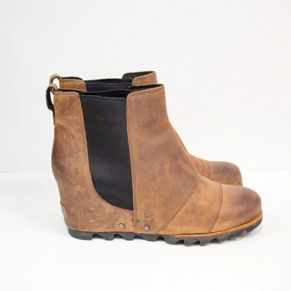 Sorel Lea Wedge Chelsea Ankle Boots Waterproof | Leather Booties 🔥